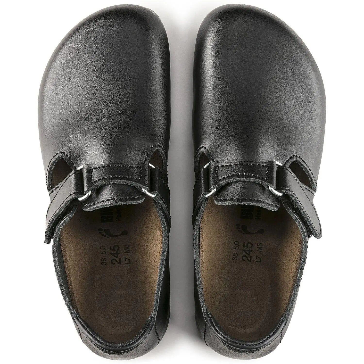Birkenstock Linz Super Grip slipper in natural leather with textured sole, casual slip-on footwear for comfortable everyday wear.
