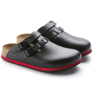 Birkenstock Kay nursing shoes in natural leather with supportive design and cushioned soles for comfort and stability.