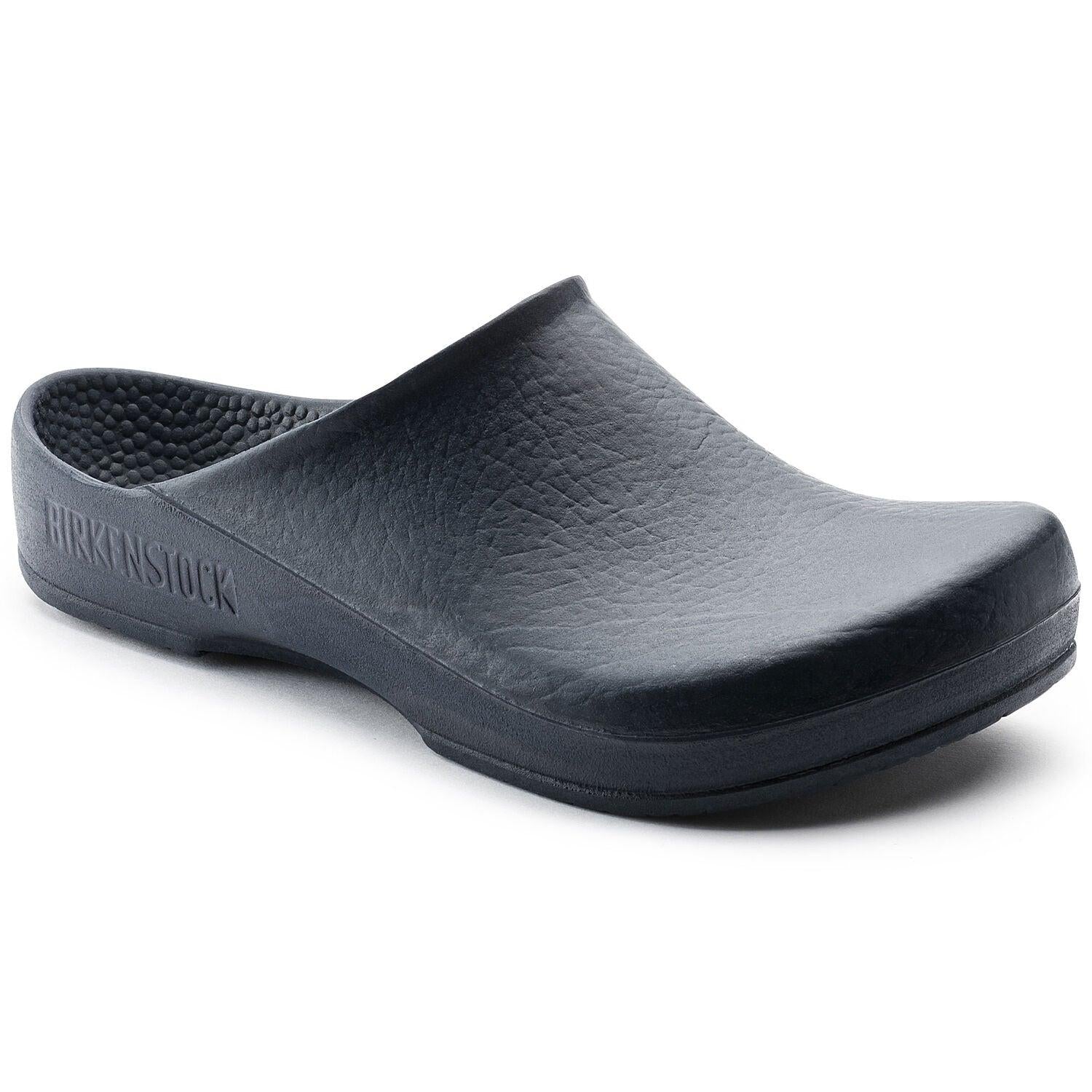 Birkenstock Birki antistatic polyurethane nursing shoes with closed toe and slip-resistant sole for healthcare professionals.
