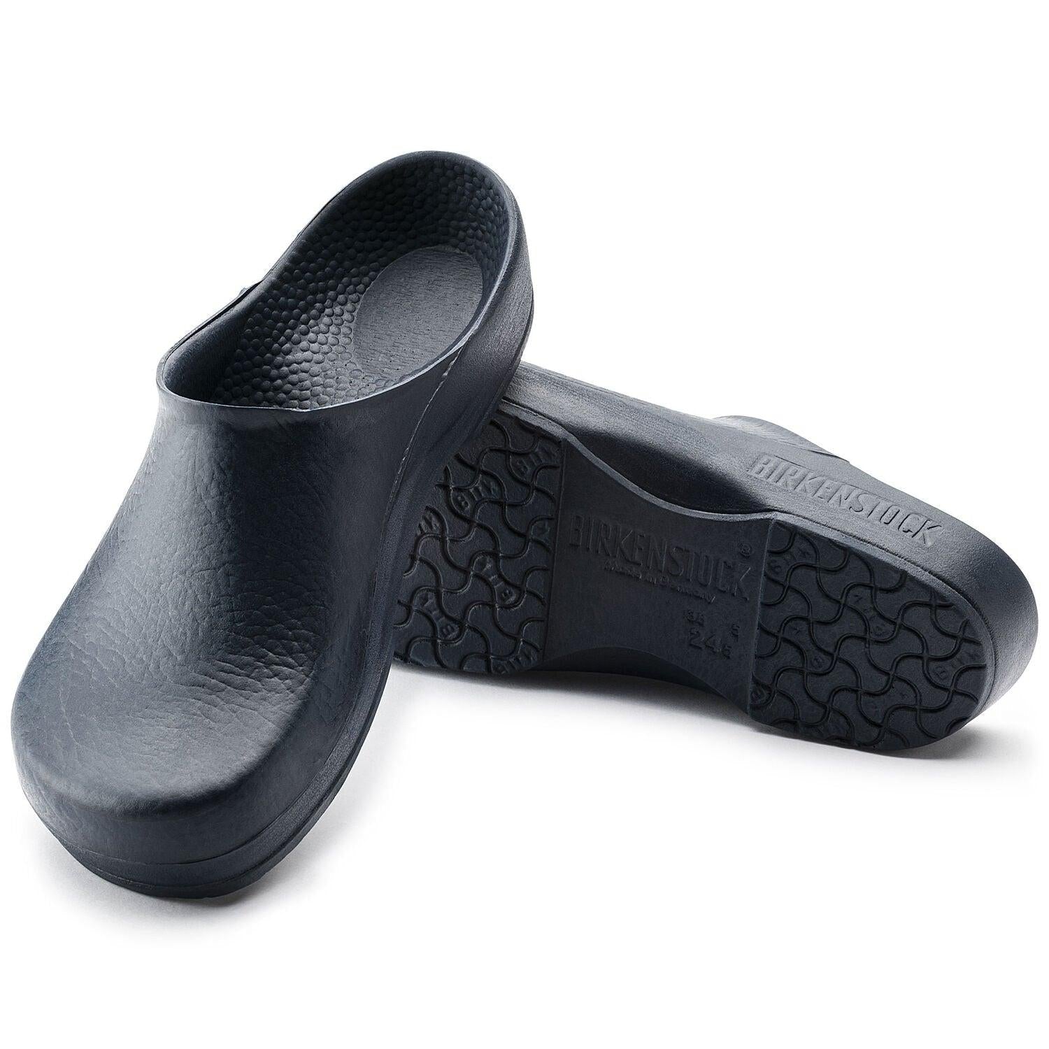 Birkenstock Birki antistatic nursing clog in polyurethane, showing a comfortable slip-on shoe with supportive design and textured sole.