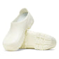 Pair of white medical clogs with slip-resistant soles for healthcare professionals