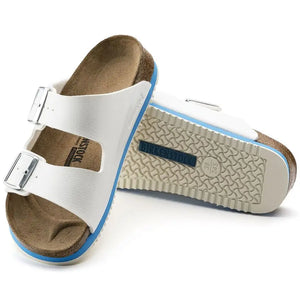 Birkenstock Arizona Super Grip footwear with textured sole and two adjustable straps, designed for enhanced grip and comfort.