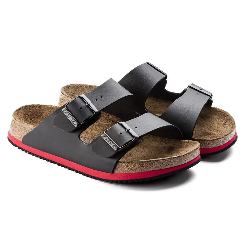 Birkenstock Arizona Super Grip footwear with textured straps and supportive footbed, designed for enhanced grip and comfort.