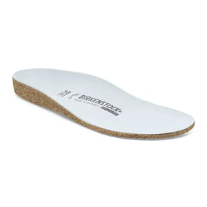 Birkenstock replacement footbed insole with cork base for medical shoes on white background