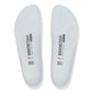 Pair of white Birkenstock replacement footbeds for A630 A640 clogs, size 38, viewed from above.