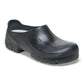 Black slip-resistant medical work clog with closed toe, ideal for healthcare professionals