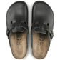 Birkenstock Boston Super Grip footwear with textured rubber sole and classic cork footbed, designed for comfort and stability.
