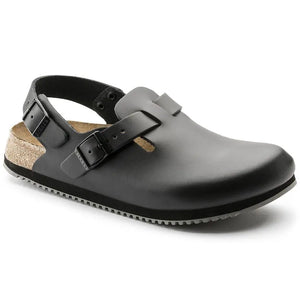 Black closed-toe clog with adjustable straps and slip-resistant sole for medical professionals