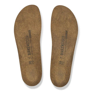 Birkenstock men's replacement footbed with QO/QS design, showing contoured foot support for footwear comfort.