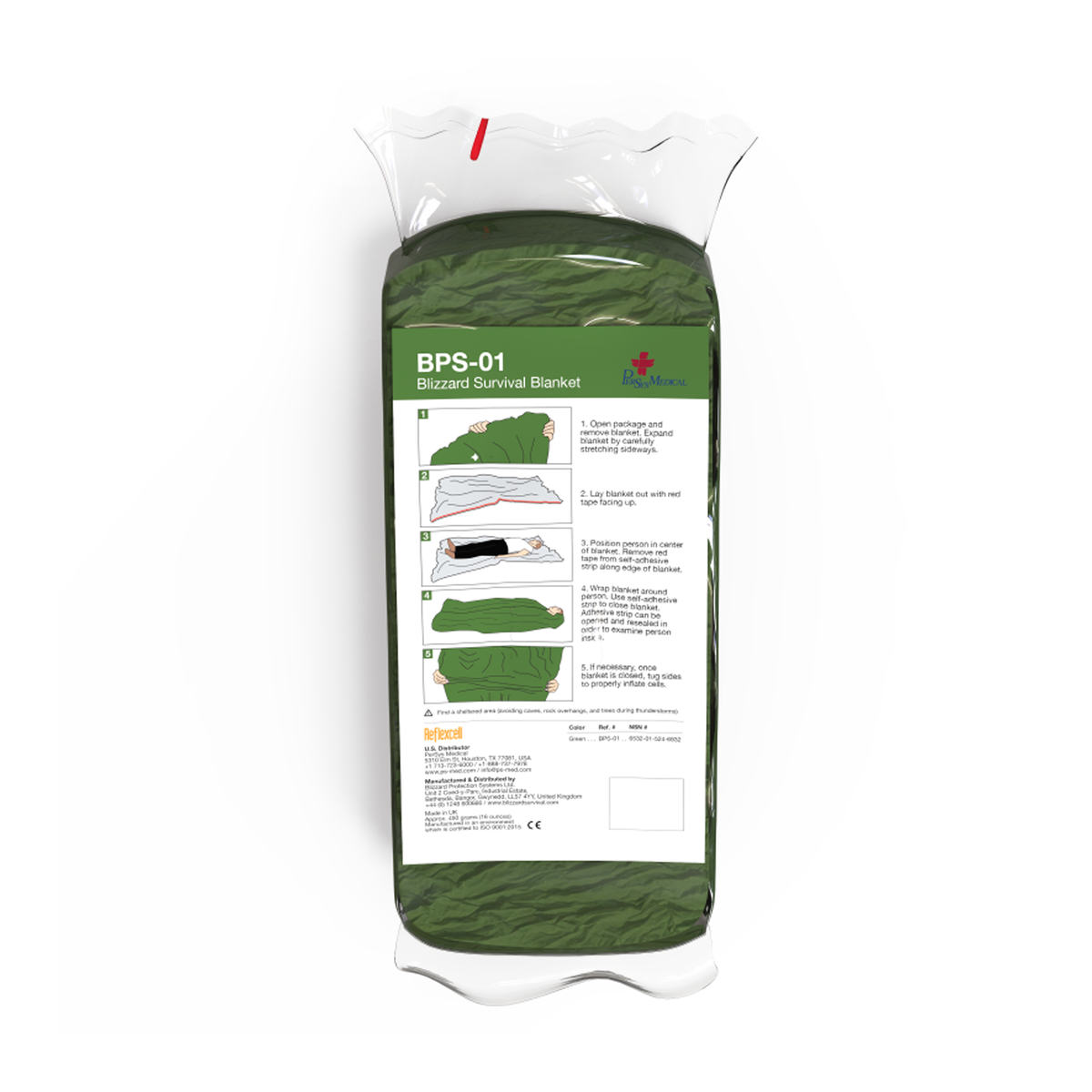 Blizzard Large Trauma Blanket 3-Layer Reflexcell – Green