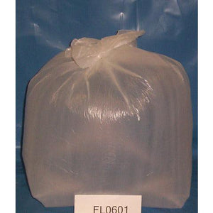 12x23x30-inch Bunzl Catering Supplies standard swing bin liners, 500-pack, showing black plastic bags ready for waste disposal.