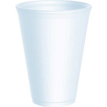 Set of 1000 14oz foam EPS cups from Bunzl Catering Supplies, lightweight disposable cups for beverages, stacked with open top view
