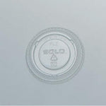 Clear 2oz PET portion pot lid for food containers, designed for 100-pack, ideal for catering and food service use.