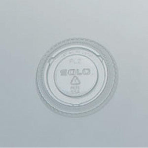 Clear 2oz PET portion pot lid for food containers, designed for 100-pack, ideal for catering and food service use.