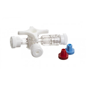 Pack of 100 BD Connecta™ Plus Stopcocks, medical-grade plastic devices with ergonomic handles for fluid control.