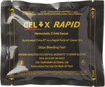 Celox Rapid haemostatic gauze in 5ft Z-Fold with packaging, designed for quick bleeding control by medical professionals.