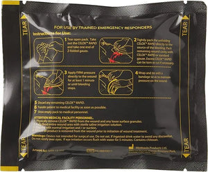 Celox Rapid Haemostatic Gauze 5ft Z-Fold with sterile packaging, designed for quick bleeding control and wound management.