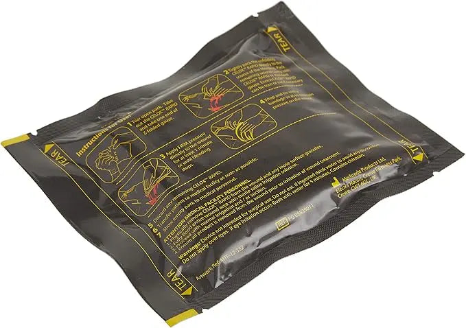 Celox Rapid Haemostatic Gauze in 5ft Z-Fold, sterile medical dressing for controlling bleeding, with packaging visible.