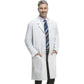 Cherokee unisex long lab coat, 40 inches, with front pockets and button closure, made of durable medical fabric.