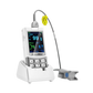 ChoiceMMed MD300MNR handheld pulse oximeter with sensor displaying oxygen saturation and respiratory rate readings.