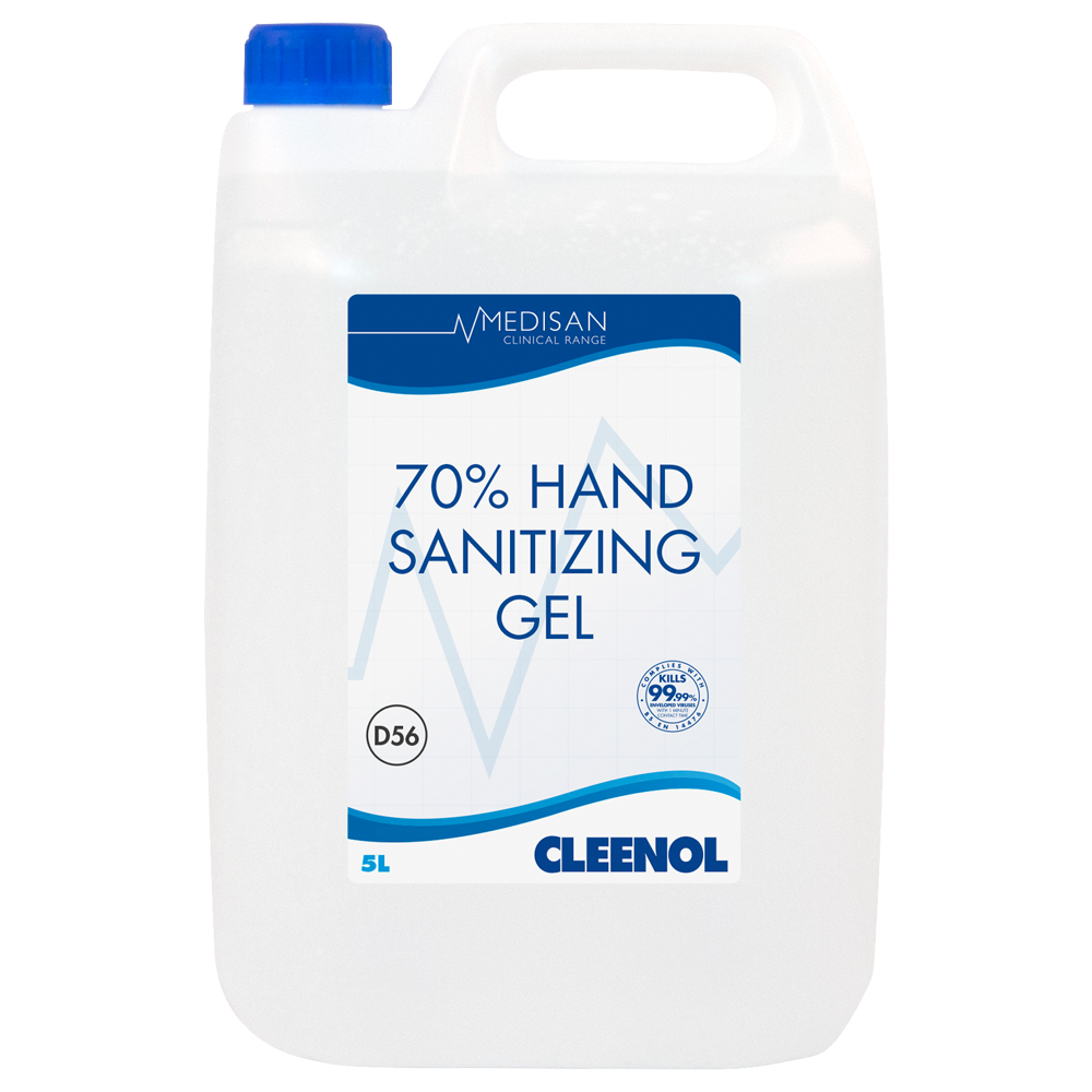 Cleenol 70% Alcohol Hand Sanitising Gel – Twin Pack 2 x 5 Litre Refills