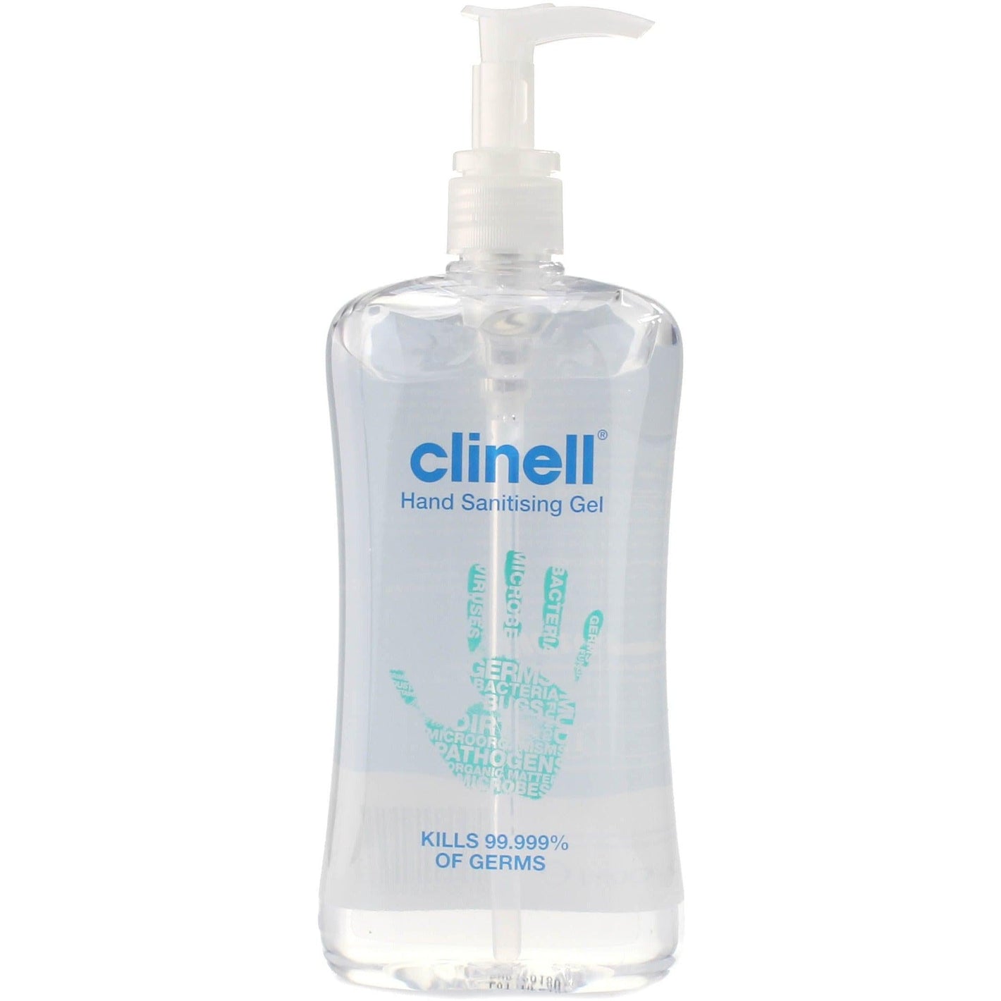 Clinell Instant Hand Sanitiser 500ml bottle with pump, clear liquid sanitizer for effective hand hygiene and germ protection.