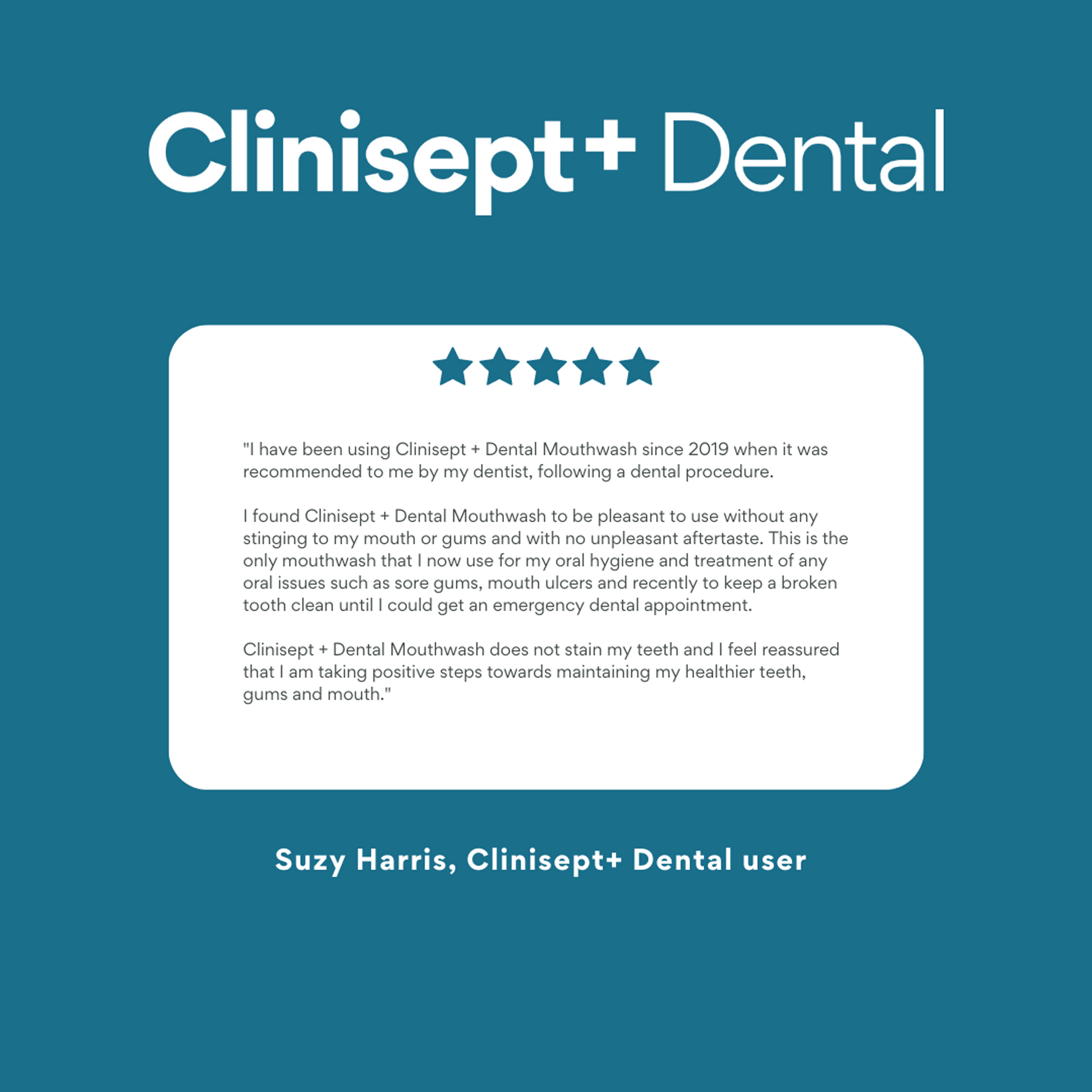 Clinisept+ dental mouthwash in a 5L container for professional use, showing the large, clear bottle with label and cap.