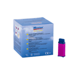 Box of 25 Connect 21G safety lancets with protective caps, designed for safe blood sampling and testing.