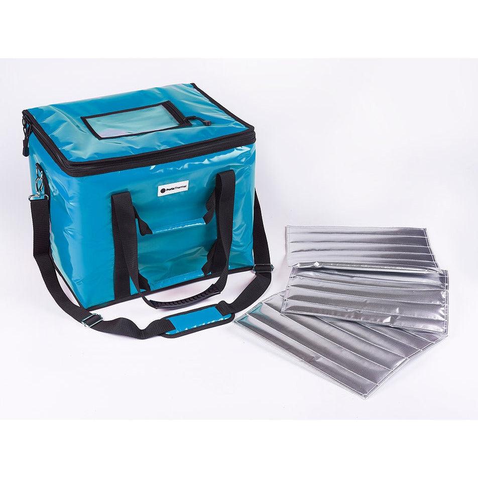 CorrMed 20-litre thermal carry bag with insulated exterior, zipper closure, and carrying handle for keeping items cool or warm.