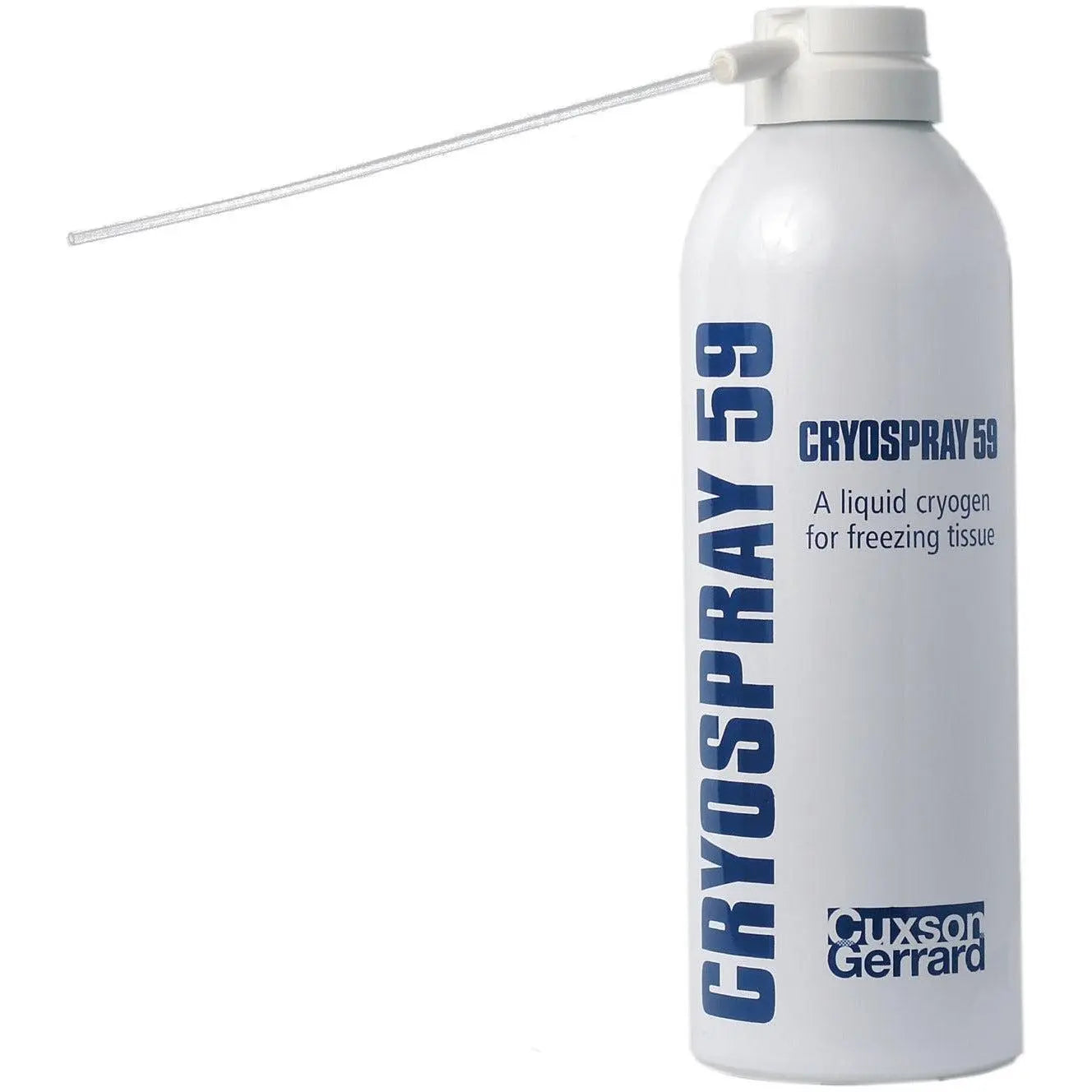 Cuxson Gerrard Cryospray in 6 cans of 50ml each, featuring the aerosol cans with blue and white labeling and spray nozzles.