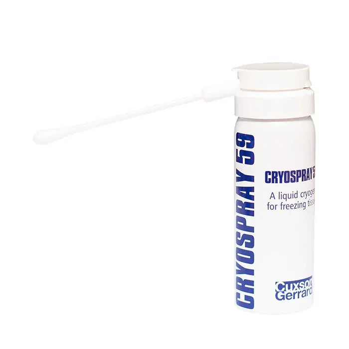 Cuxson Gerrard Cryospray 59 x 6 50ml cans with applicator swab for topical cold therapy or skin treatment.