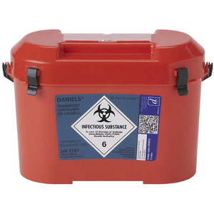 Small DANIELS® Community Nursing Container with lid, designed for safe, portable storage of nursing supplies.