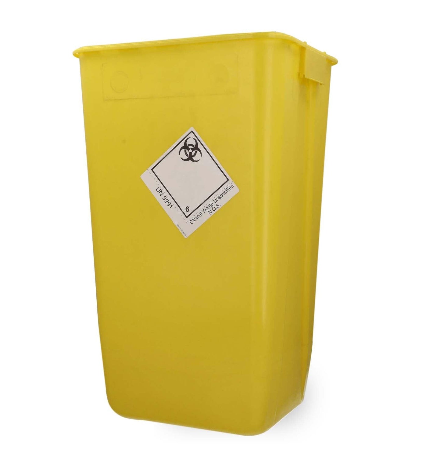 Yellow WIVA™ 60L disposal bin by Daniels with a sturdy plastic body and open top for waste collection.