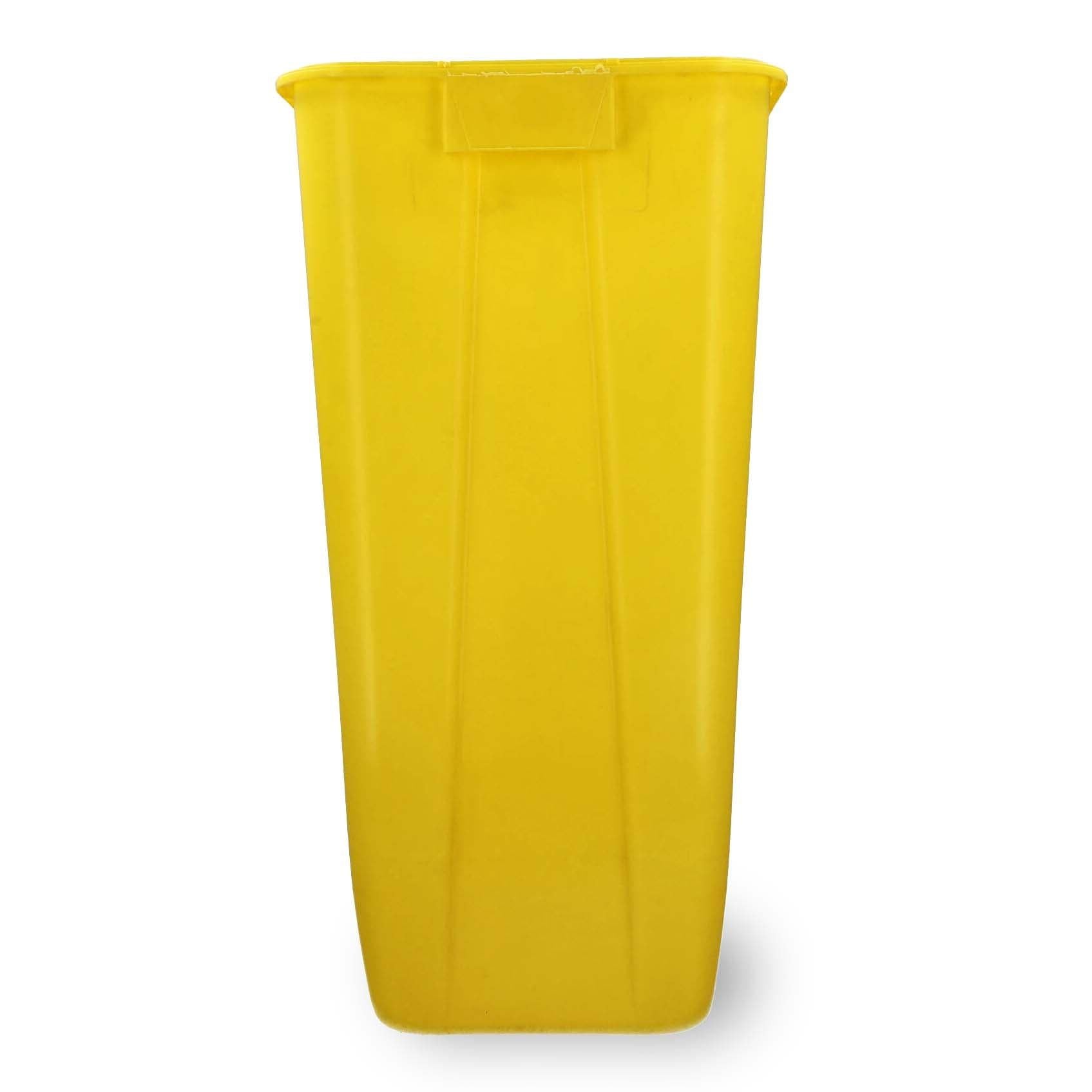 Yellow Daniels WIVA™ 60L disposal bin with lid and handles, suitable for waste collection and recycling.