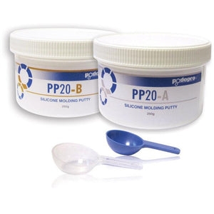 Podopro PP20 moulding silicone by DLT in a 500g container, showcasing the smooth, flexible silicone material for professional use.