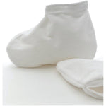 White Prende lined booties by DLT, showcasing cozy interior lining and stylish ankle-high design.