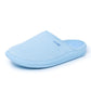 Light blue medical slipper with closed toe and slip-on design, hospital footwear