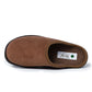 Brown medical slipper with cushioned sole, slip-on design and orthopedic footbed, top view