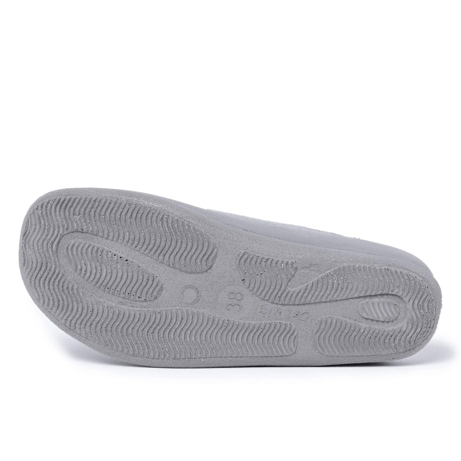 Non-slip grey shoe sole with textured tread pattern, medical footwear size 38