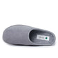 Grey slip-on medical slipper with soft fabric, ideal for hospital or healthcare use