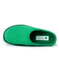 Green medical slipper with closed toe and soft fabric, suitable for hospital or healthcare use