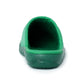 Green slip-on medical shoe with closed heel, viewed from the back on a white background
