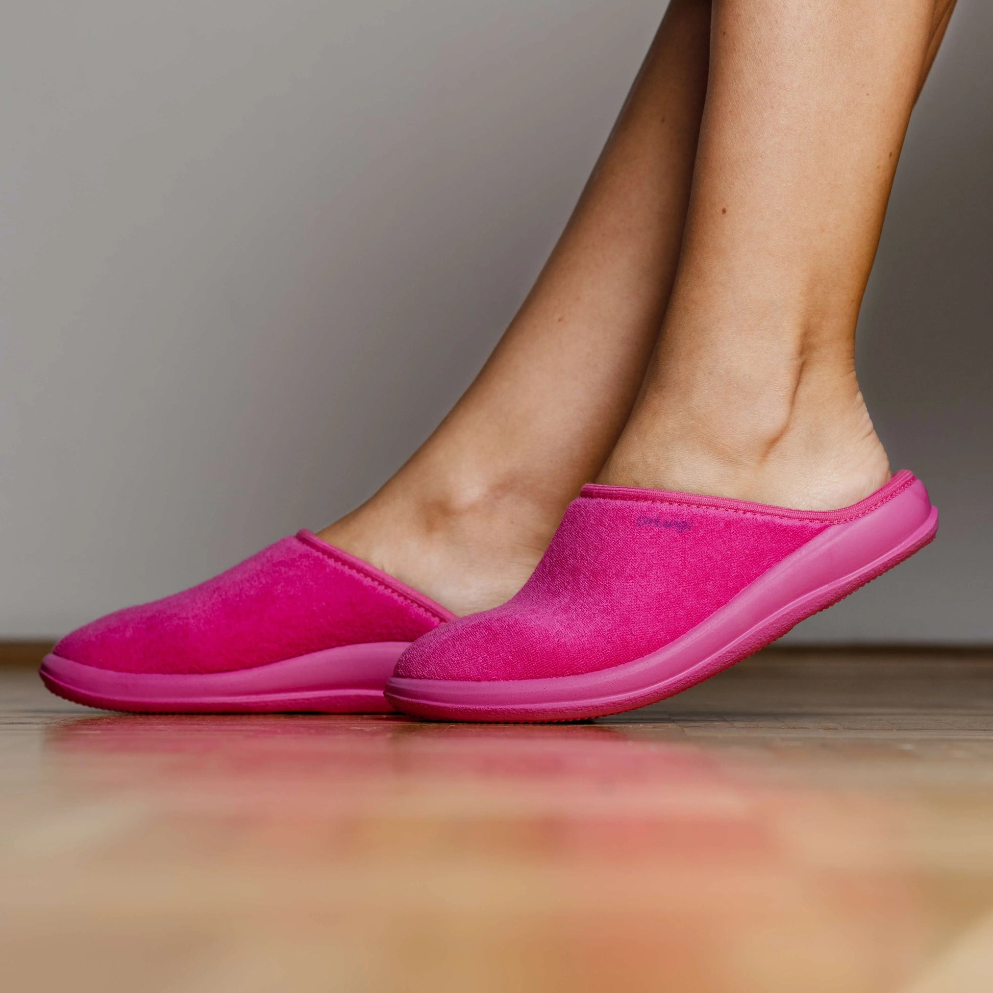 Dr Luigi Medical Slippers in lilac, polyurethane footwear with cushioned sole and open-toe design for comfort and support.