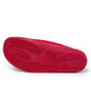 Red non-slip rubber sole of a medical slipper for healthcare professionals