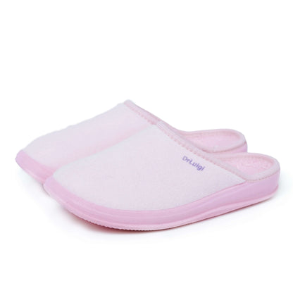 Light pink medical slippers with closed toe and soft sole, ideal for healthcare use