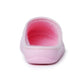 Pink closed-back slipper with soft fleece lining, healthcare footwear on white background