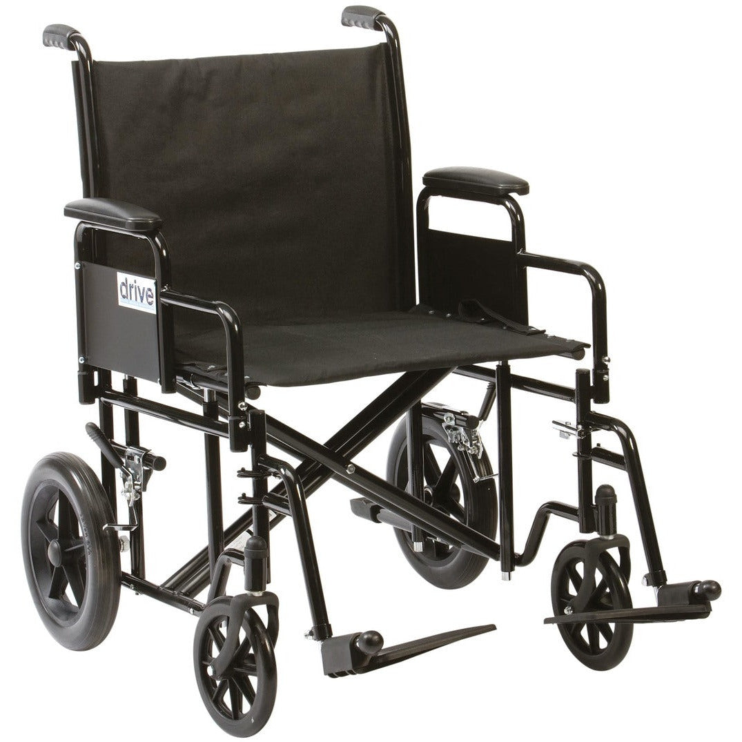 Drive Medical bariatric steel transport chair black