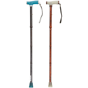 Drive Medical glow grip folding walking stick copper