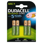 Duracell Recharge Ultra AAA Batteries NiMH 850mAh - Pack of 4