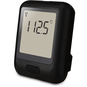 EasyLog 21CFR-compatible WiFi thermocouple temperature probe data logger with display and connection ports.